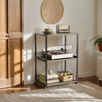 Support d'imprimante à 3 niveaux en panneaux de particules P2 gris lavé combo A+B 15,7x12x25,6 pouces