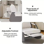 Planeur à 3 positions - Fauteuil à bascule pliable avec repose-pieds escamotable