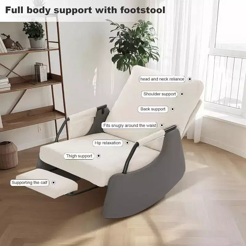 Planeur à 3 positions - Fauteuil à bascule pliable avec repose-pieds escamotable