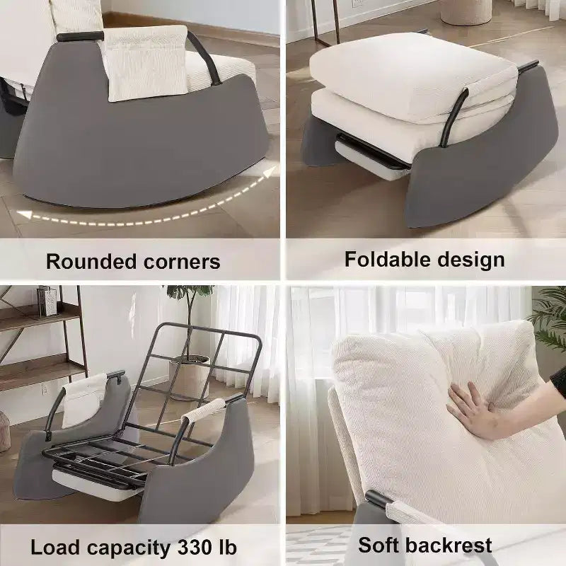 Planeur à 3 positions - Fauteuil à bascule pliable avec repose-pieds escamotable
