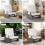 Planeur à 3 positions - Fauteuil à bascule pliable avec repose-pieds escamotable