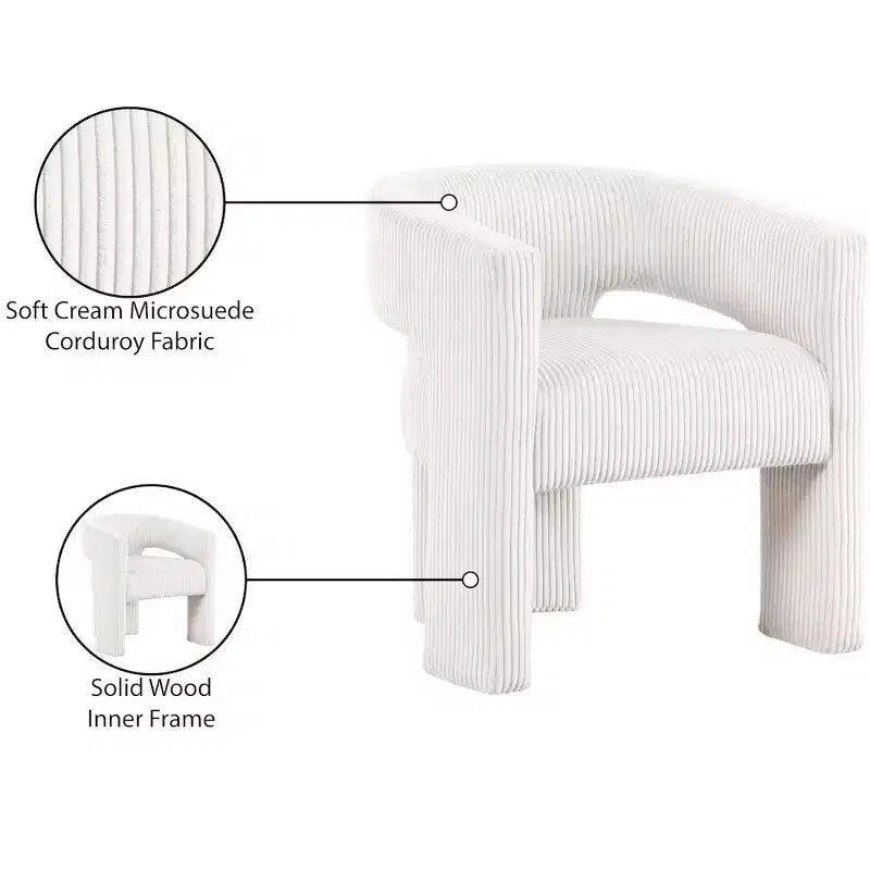 , Chaise d'appoint/de salle à manger en velours côtelé