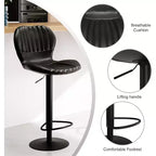 Tabourets de bar pivotants à hauteur de comptoir, Chaises de bar de cuisine avec dossier et accoudoirs, Tabourets de bar de salle à manger pour bar, cuisine, salle à manger