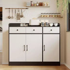 Meuble buffet moderne, table de bar à café de 42,5 pouces avec étagère réglable pour salon