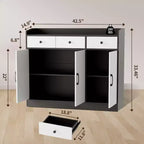 Meuble buffet moderne, table de bar à café de 42,5 pouces avec étagère réglable pour salon