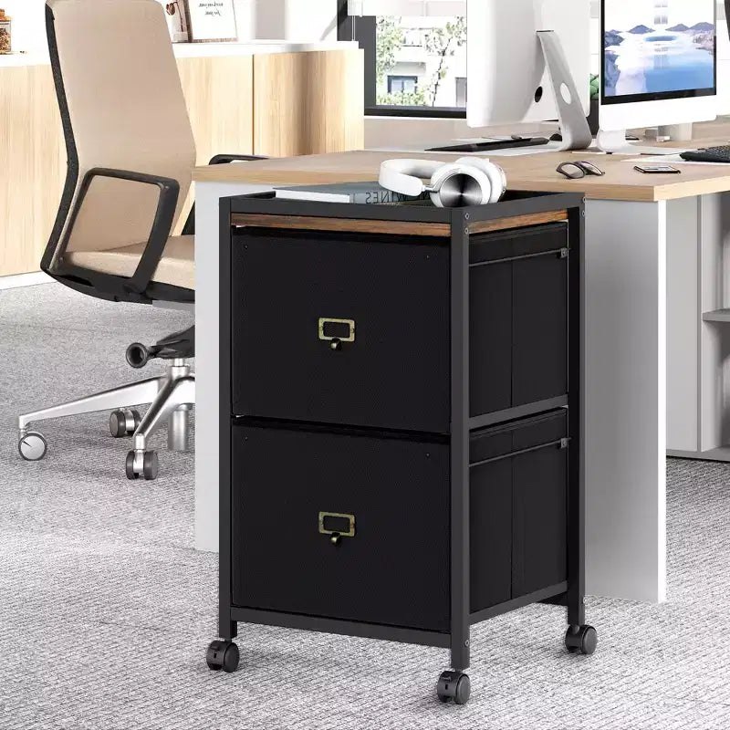 Mobile 2/3-Drawer Filing Cabinet, Under Desk Storage Drawers on Wheels for Home Office Organization