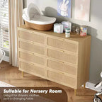Commode à 8 tiroirs, Meuble de rangement moderne en bois pour chambre à coucher, Meuble TV de style rustique pour salon et chambre à coucher