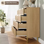 Commode à 8 tiroirs, Meuble de rangement moderne en bois pour chambre à coucher, Meuble TV de style rustique pour salon et chambre à coucher
