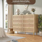Commode à 8 tiroirs, Meuble de rangement moderne en bois pour chambre à coucher, Meuble TV de style rustique pour salon et chambre à coucher