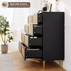 Commode à 8 tiroirs, Meuble de rangement moderne en bois pour chambre à coucher, Meuble TV de style rustique pour salon et chambre à coucher