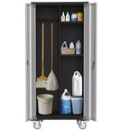 Meuble à outils roulant avec serrure, armoire de rangement métallique à roulettes de 71 pouces pour garage et bureau