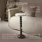 COZAYH Petite Table d'Appoint Ronde sur Pied, Meuble de Salon, Noir et Blanc