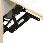 Canapé inclinable électrique, fauteuil inclinable en cuir 3 places électrique avec chargement USB, table réversible et éclairage LED pour salon, blanc cassé