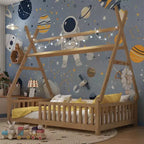 Cadre de lit en forme de maison double/complet avec clôture et lumières décoratives, lit étudiant moderne pour chambre à coucher, chambre d'enfants, salles de jeux