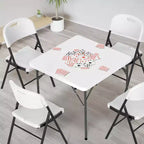 Table carrée carte blanche, pieds pliables de 86 cm, plateau de table complet, facile à installer et à ranger, pliable et portable pour l'intérieur et l'extérieur