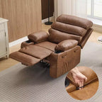 Fauteuil inclinable manuel extra large en cuir PU pour adultes avec massage et chauffage