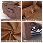 Fauteuil inclinable manuel extra large en cuir PU pour adultes avec massage et chauffage