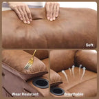 Fauteuil inclinable manuel extra large en cuir PU pour adultes avec massage et chauffage
