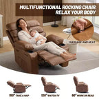 Fauteuil inclinable manuel extra large en cuir PU pour adultes avec massage et chauffage