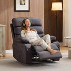 Fauteuil inclinable manuel extra large en cuir PU pour adultes avec massage et chauffage