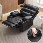 Fauteuil inclinable manuel extra large en cuir PU pour adultes avec massage et chauffage