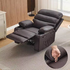 Fauteuil inclinable manuel extra large en cuir PU pour adultes avec massage et chauffage