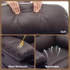 Fauteuil inclinable manuel extra large en cuir PU pour adultes avec massage et chauffage