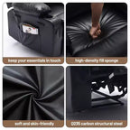 Fauteuil inclinable manuel extra large en cuir PU pour adultes avec massage et chauffage