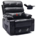 Fauteuil inclinable manuel extra large en cuir PU pour adultes avec massage et chauffage