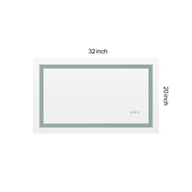 Miroir de salle de bain anti-buée avec mémoire et 3 couleurs, miroir de courtoisie avec intensité réglable en continu, miroir mural pour salle de bain, salon