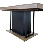Table de salle à manger extensible rectangulaire de 199,9 cm pour 6 à 10 personnes, table pliante avec plateau effet vieilli, table de cuisine pour salle à manger, noir + marron