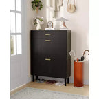 Meuble à chaussures pour entrée, Meuble de rangement pour chaussures autoportant avec 2 tiroirs basculants, Organisateur de rangement pour chaussures caché