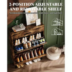 Meuble à chaussures pour entrée, Meuble de rangement pour chaussures autoportant avec 2 tiroirs basculants, Organisateur de rangement pour chaussures caché
