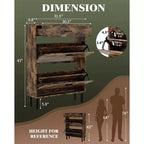 Meuble à chaussures pour entrée, Meuble de rangement pour chaussures autoportant avec 2 tiroirs basculants, Organisateur de rangement pour chaussures caché