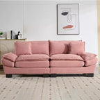 MAYEERTY Corduroy Loveseat Upholstered Deep Seat Comfortable Sofa with Pillows for Bedroom Living Room Office Pink