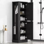 Meuble de rangement haut de salle de bain, meuble de rangement autonome avec crochet et étagère réglable en MDF blanc
