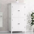 Meuble de Rangement Élégant pour Salle de Bain Meuble Autoportant de Salle de Bain avec 4 Portes