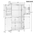 Meuble de Rangement Élégant pour Salle de Bain Meuble Autoportant de Salle de Bain avec 4 Portes