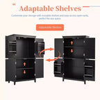 Meuble de Rangement Élégant pour Salle de Bain Meuble Autoportant de Salle de Bain avec 4 Portes