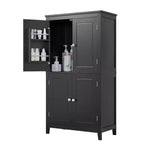 Meuble de Rangement Élégant pour Salle de Bain Meuble Autoportant de Salle de Bain avec 4 Portes