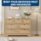 Commode en rotin pour chambre à coucher, commodes et chiffonniers de style ferme moderne, meuble de rangement en bois pour placard, salon, entrée, couloir