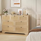 Commode en rotin pour chambre à coucher, commodes et chiffonniers de style ferme moderne, meuble de rangement en bois pour placard, salon, entrée, couloir
