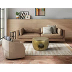 Table basse de 23 pouces, forme de tambour rond et bas avec centre creux unique