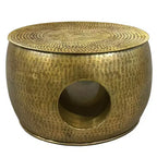 Table basse de 23 pouces, forme de tambour rond et bas avec centre creux unique