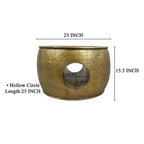 Table basse de 23 pouces, forme de tambour rond et bas avec centre creux unique